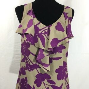 Ann Taylor/Loft Floral Ruffle Top